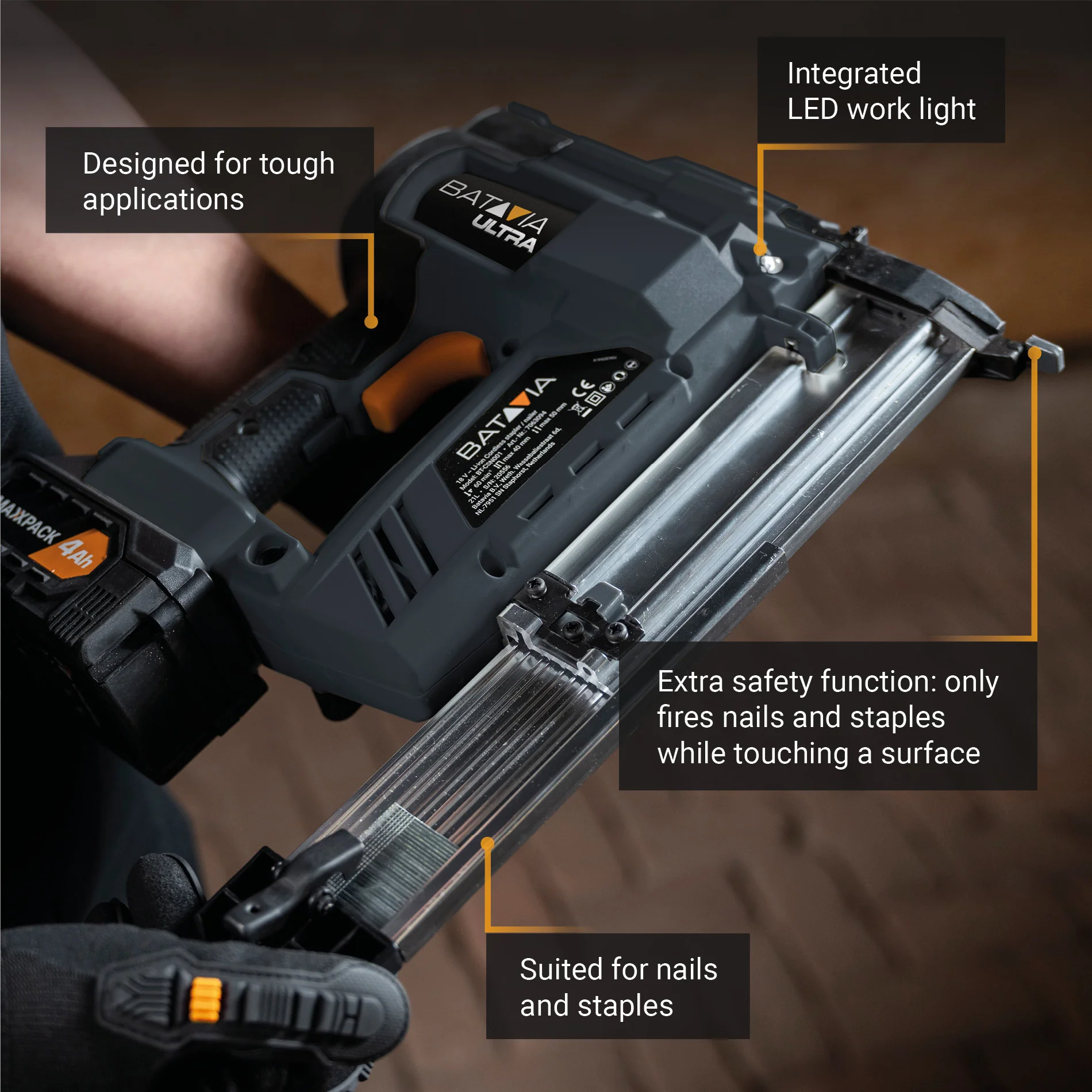 18V Cordless Combi Tacker 18GA Ultra - Image 4