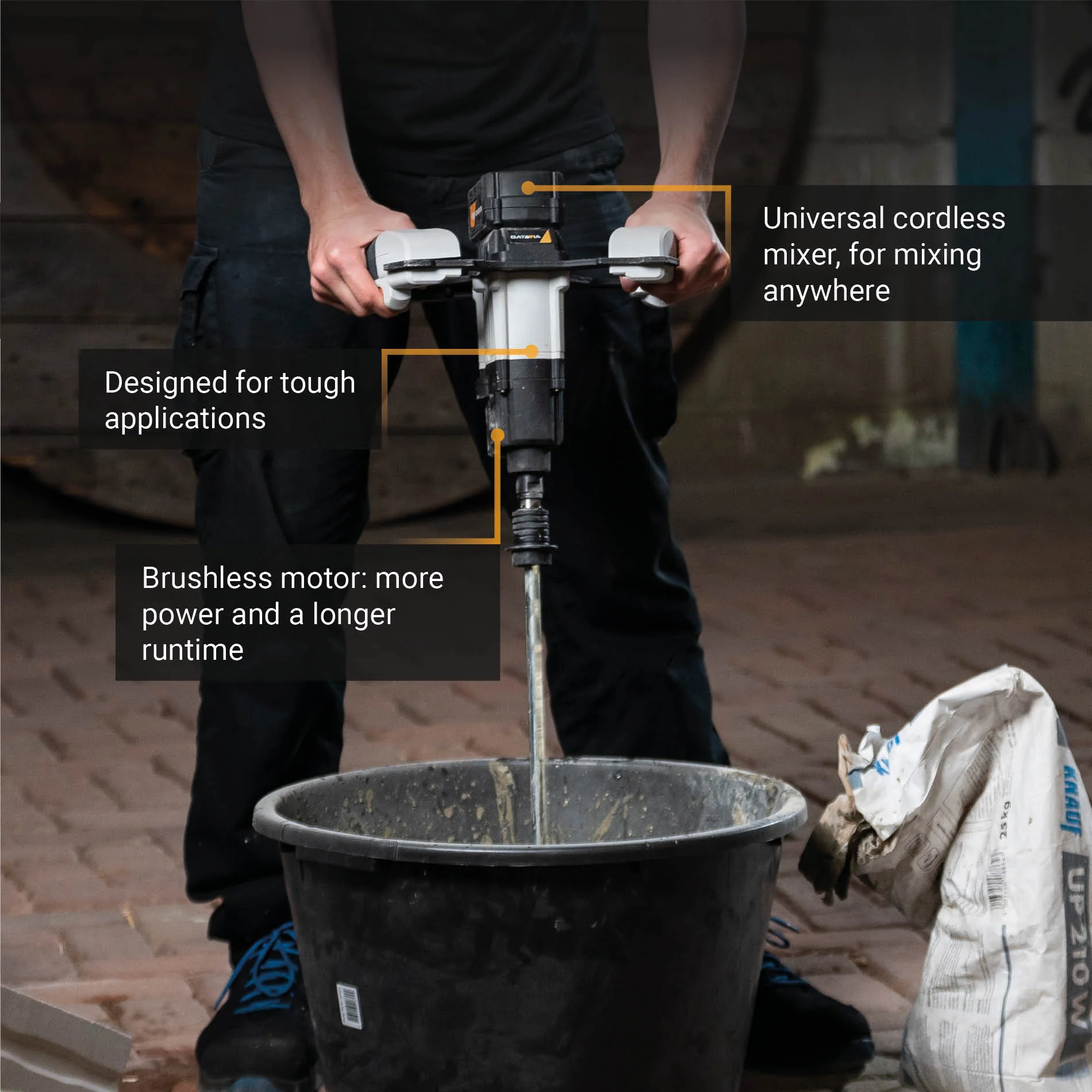 18V Brushless Cordless Mixer 120mm - Image 4