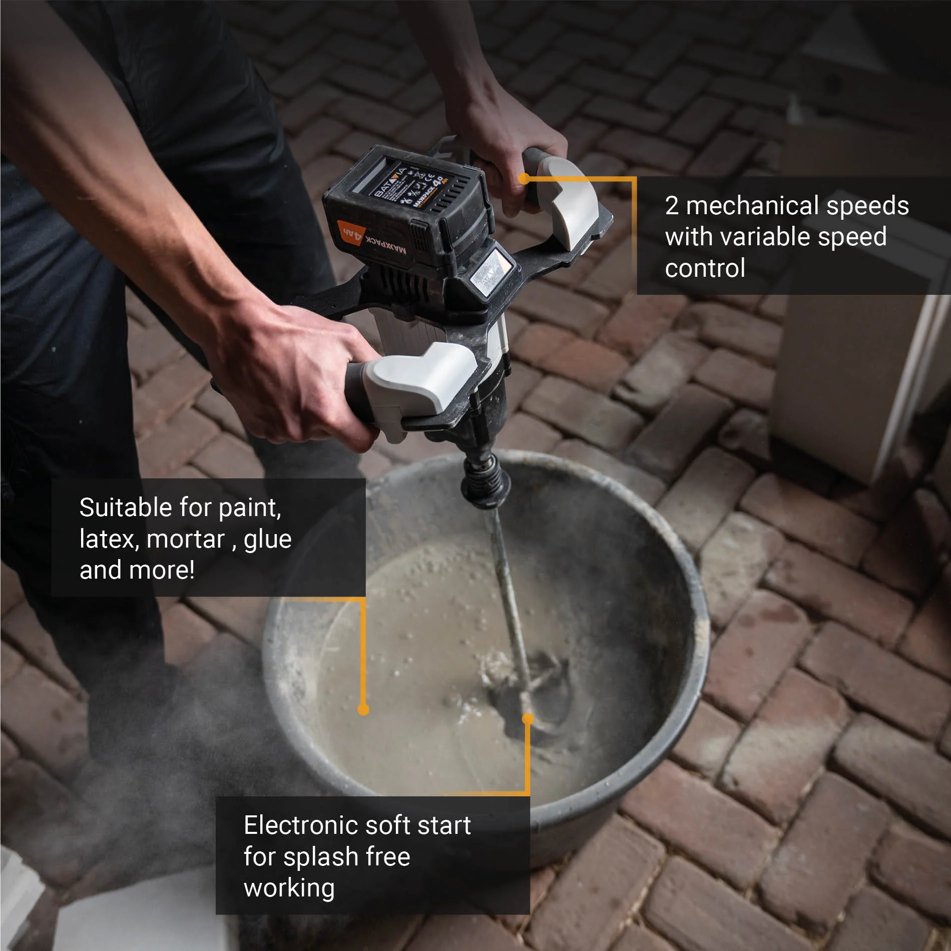 18V Brushless Cordless Mixer 120mm - Image 5