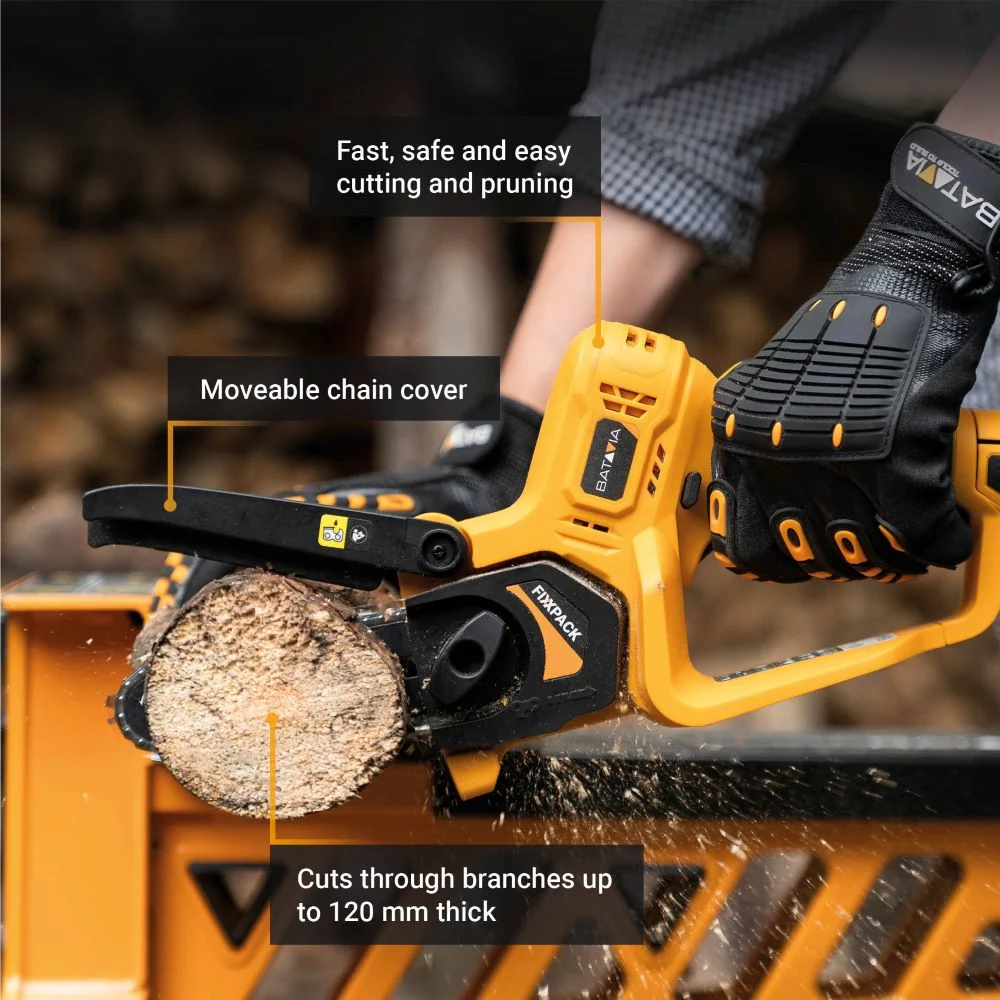 12V Cordless One-Hand Chainsaw 6'' 154 mm - Incl. 2.0Ah Battery & Fast Charger - Image 3