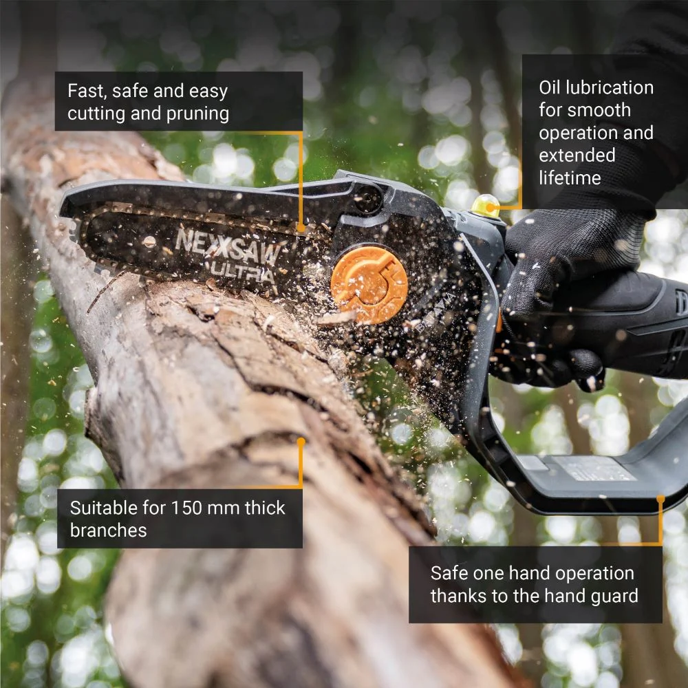 18V Nexxsaw Cordless Brushless One-Hand Chainsaw V3 Ultra 7'' - Image 5