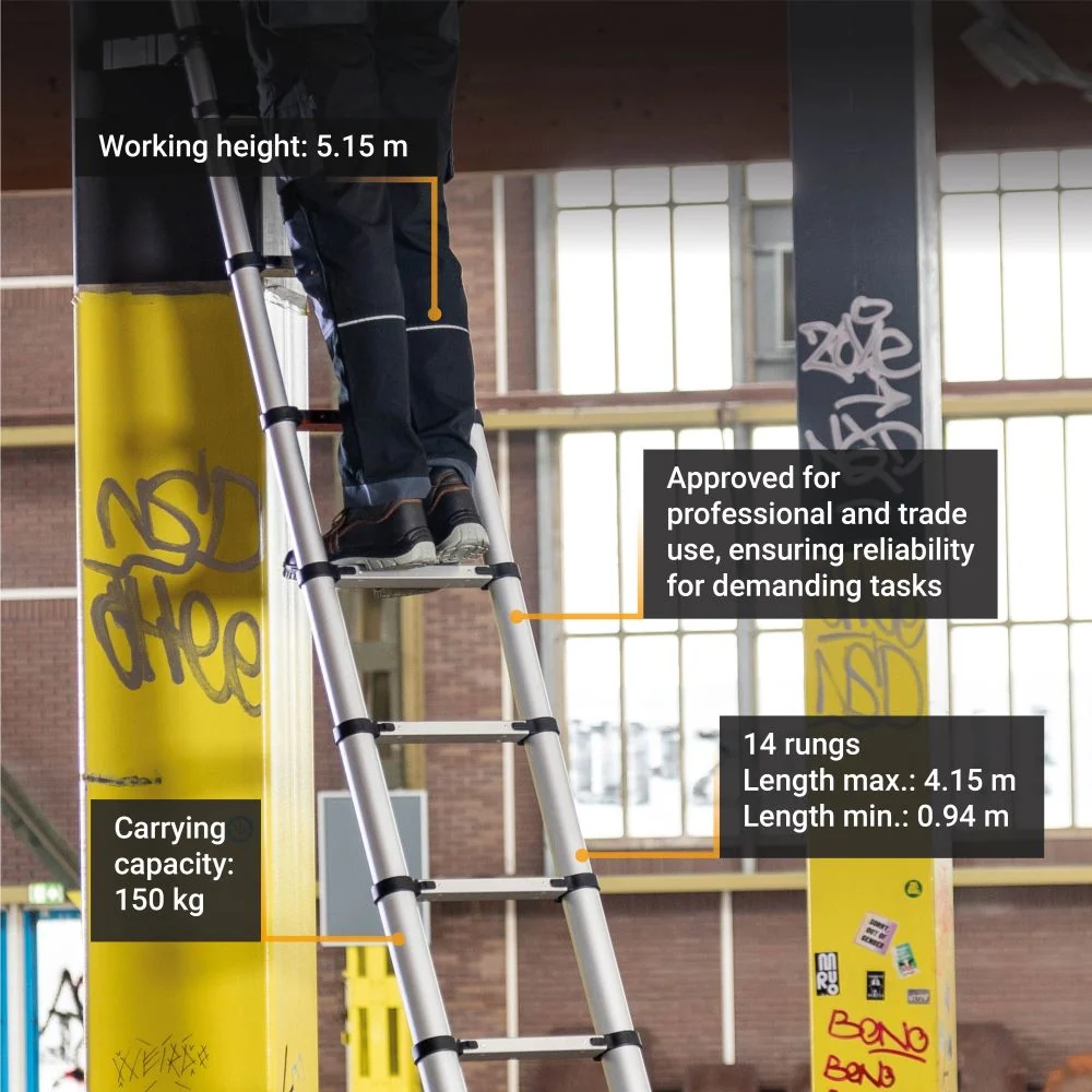 Telescopic Ladder 4.15m Professional - Image 3
