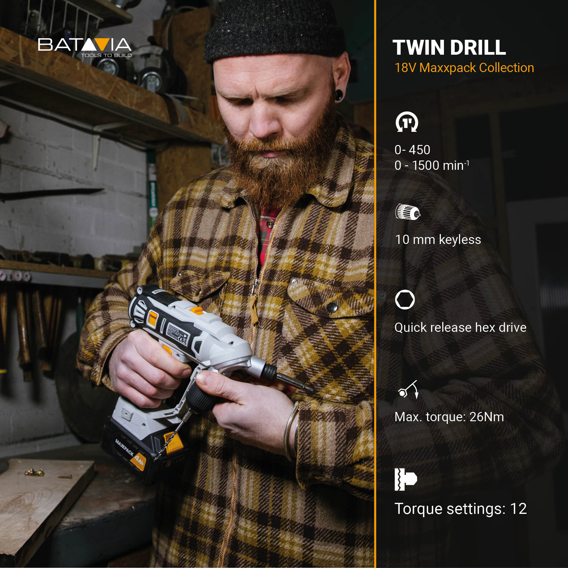 18V Twin Drill Cordless Drill Driver - Image 7