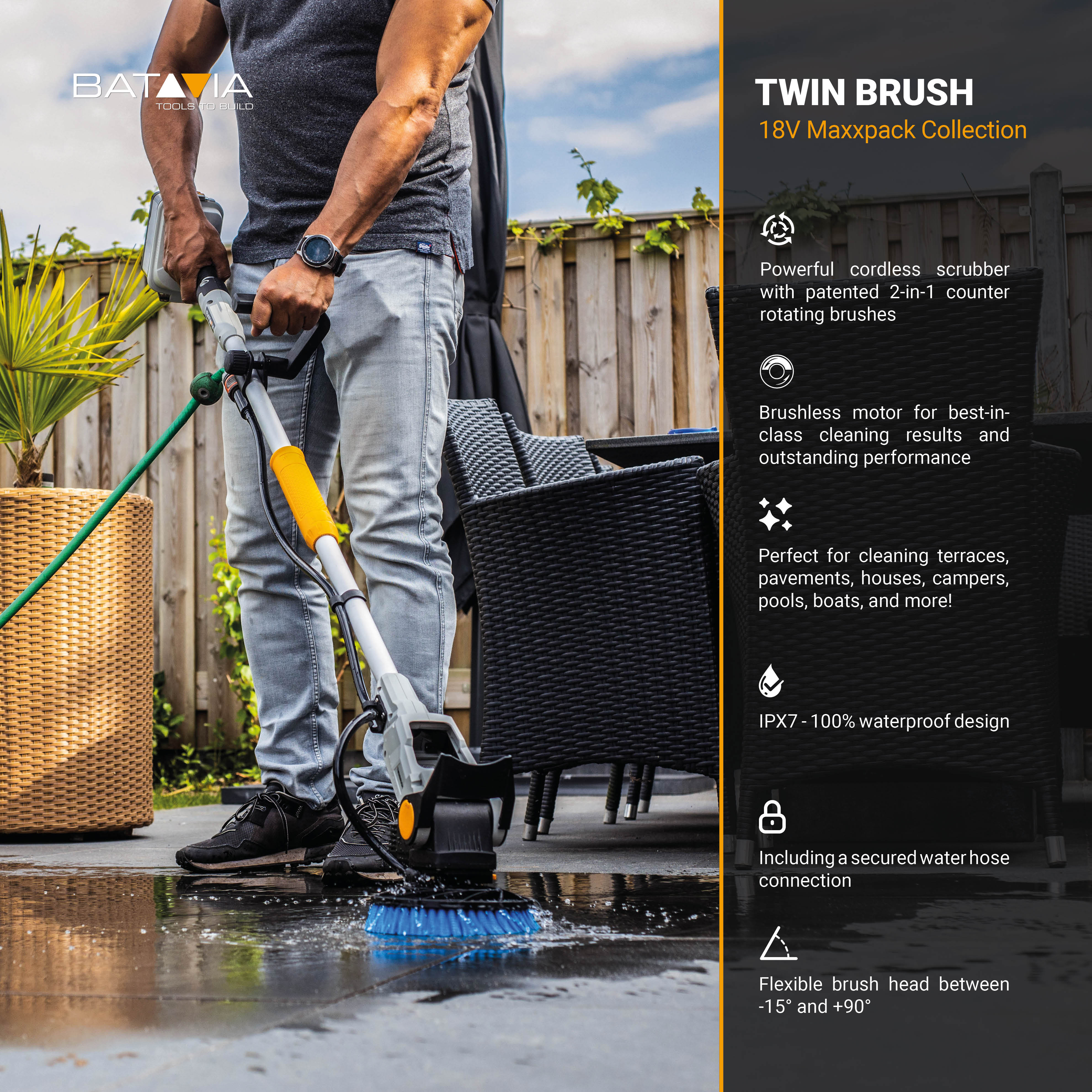 18V Twin Brush Cordless Brushless Power Scrubber - Image 11